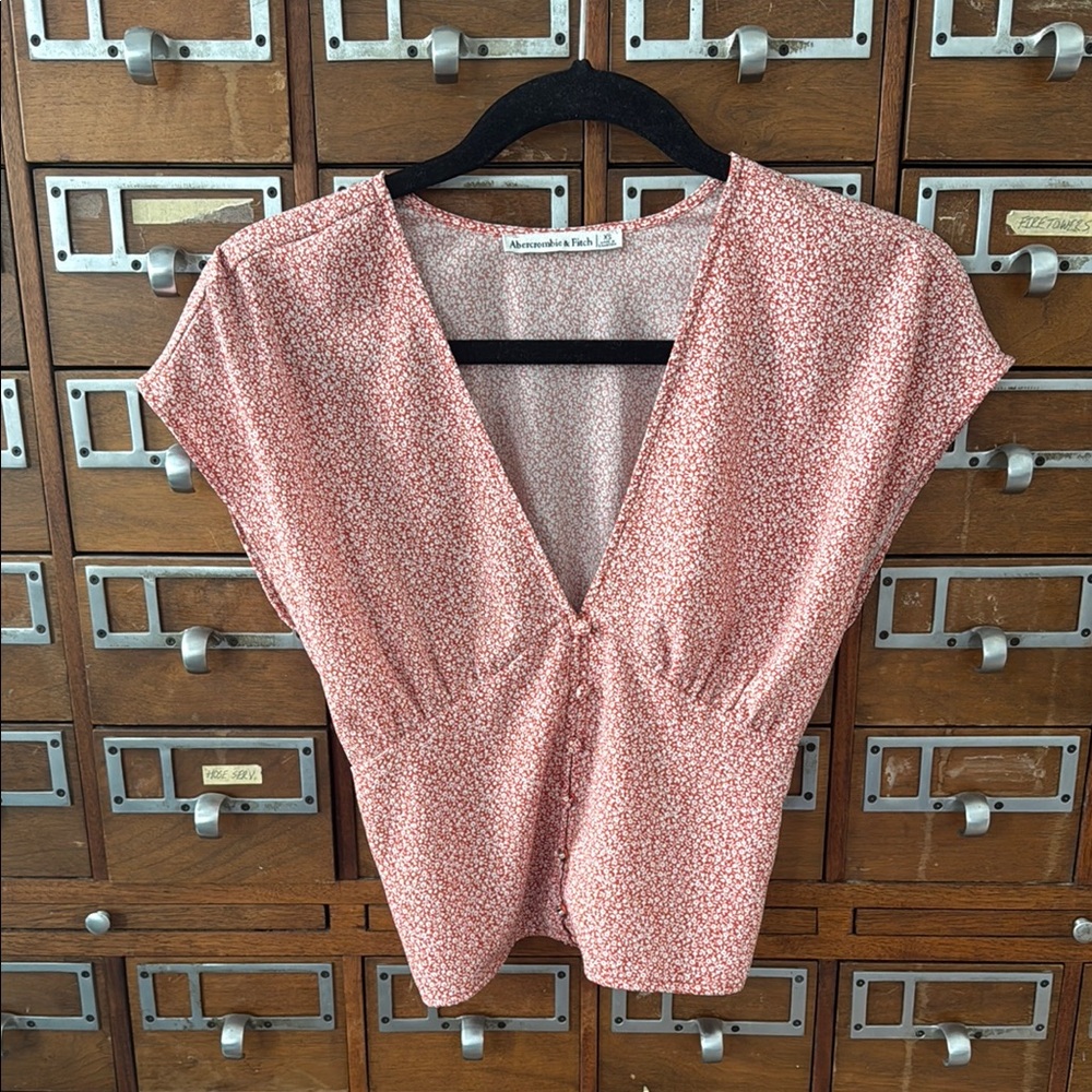 Abercrombie & Fitch Cottagecore Prairie Blouse Crop Size Extra Small